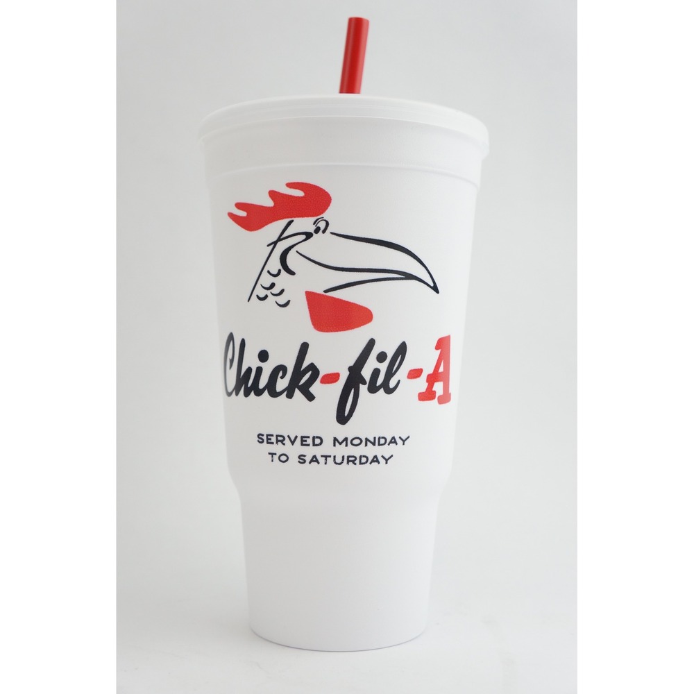 Chick-fil-A Reusable Tumbler Cup 24oz‎ White Greenbriar Mall Atlanta